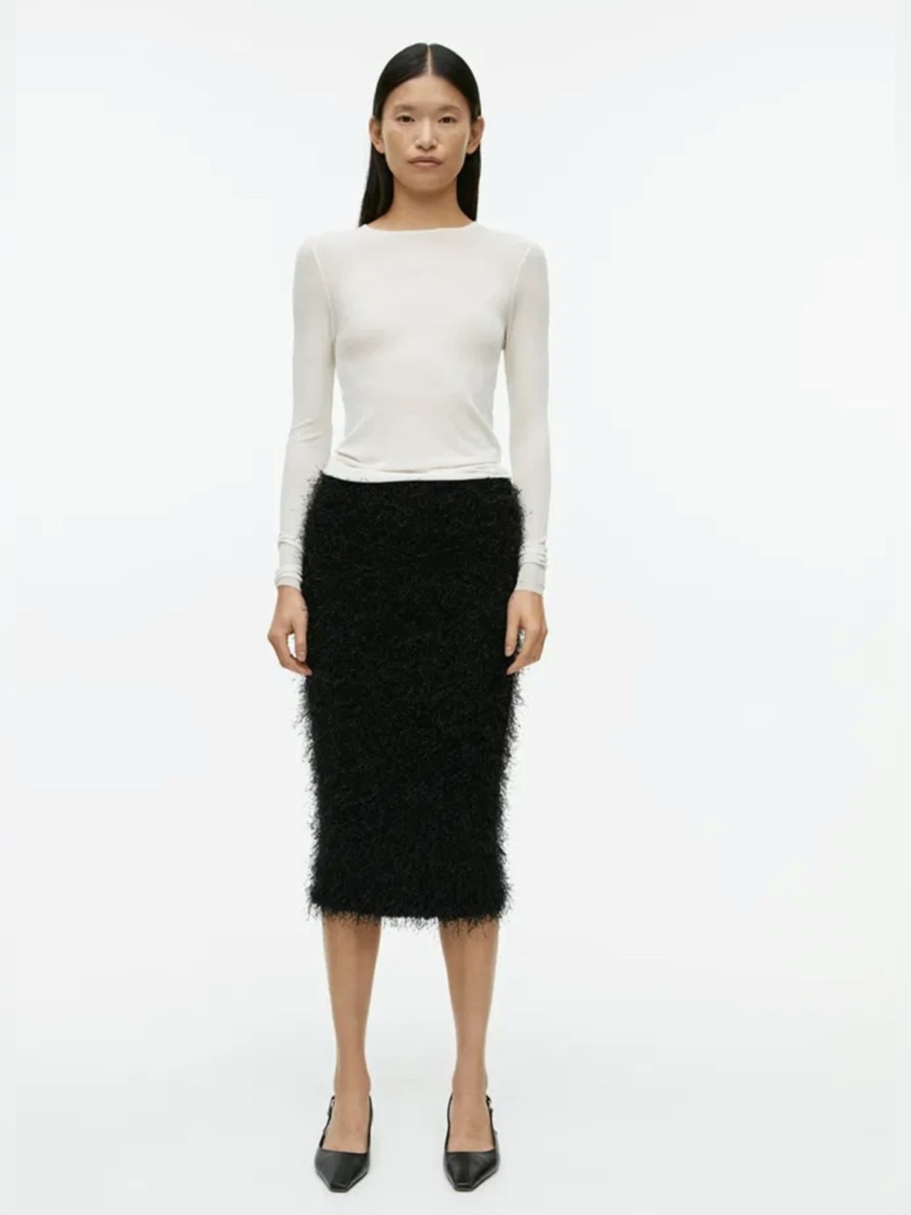 Arket textured pencil skirt